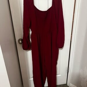 Elegant Burgundy Jumpsuit